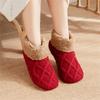 Unisex Thermal Knit Ankle Socks for Cold Weather Nonslip Grip Bottom Soles Floor Socks Thick Fleece Lined Slipper Socks