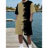 Urbaner Streetwear-Trend Herren Rundhals Kurzarm Shorts-Set, Outdoor Einfach Lässig und Bequem