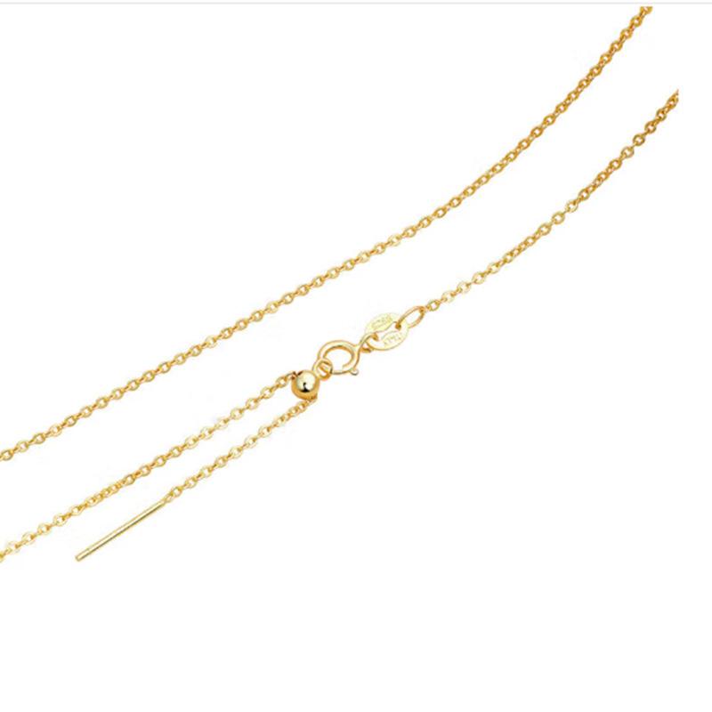 Whole Body Sterling Silver S Universal Chain O-Shaped Box Chain Electroplated White Gold 18K Gold Rose Gold Cross Chain Silver Necklace