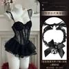 Female sexy skirt pure desire underwear mesh chest pad French steel rim vest free tutu skirt uniform