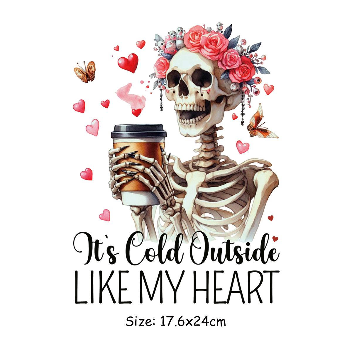 

Творческие нашивки с изображением черепов любви, виниловые нашивки Diy Hoodies Parches Ropa Clothes Stickers T-shirt Heat Press Applique Letter Нашивки