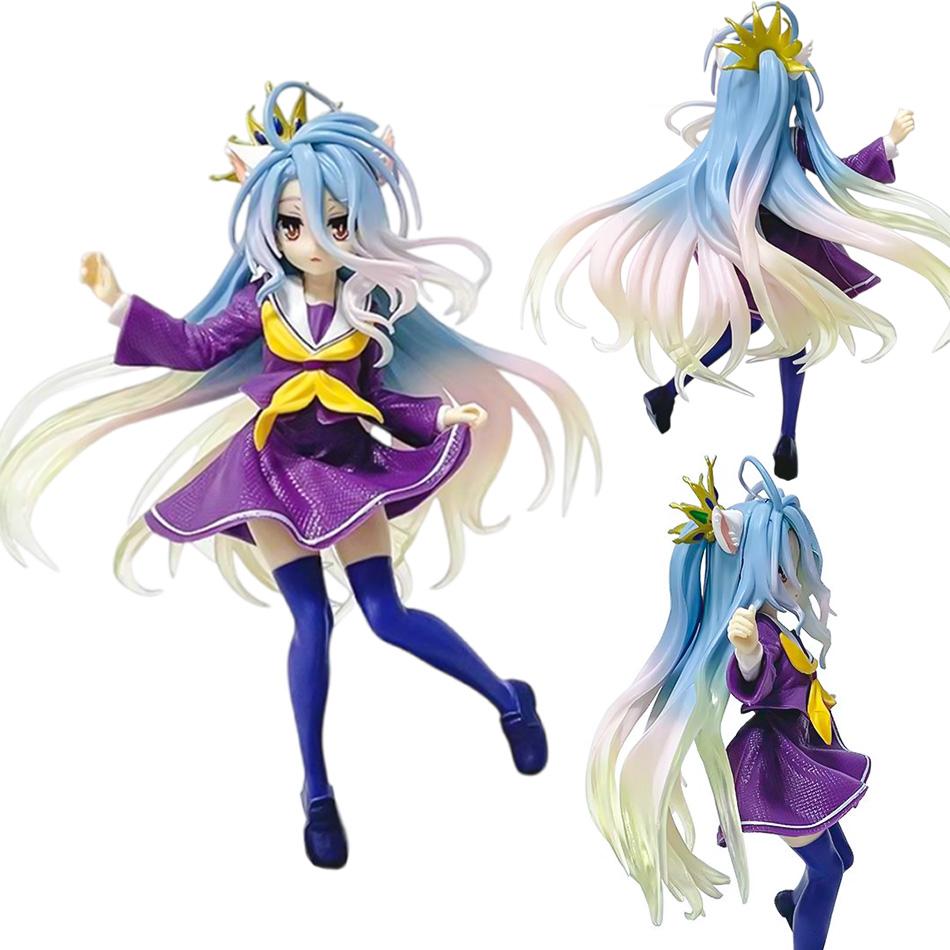 In Stock Anime NGNL No Game No Life White " 18.5CM Shiro PVC Model Action Figures Model Collection Ornament Toy Holiday Gif