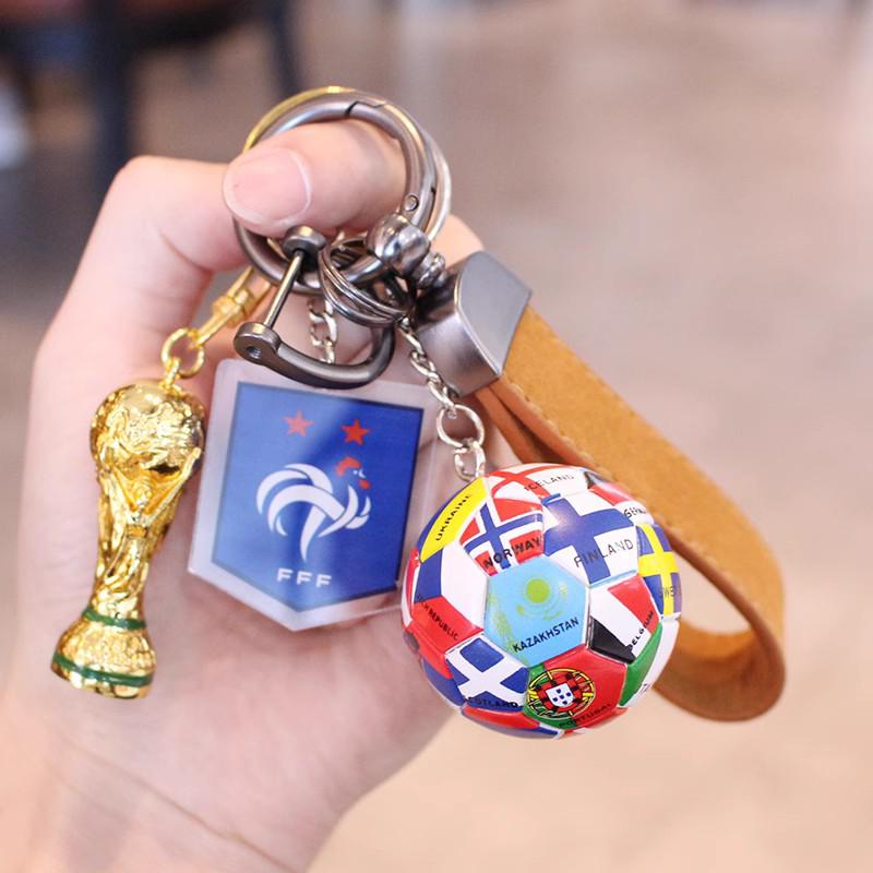 Porte-clés Pendentif Football Flag International - Mini Coupe du Monde Cadeau Sportif