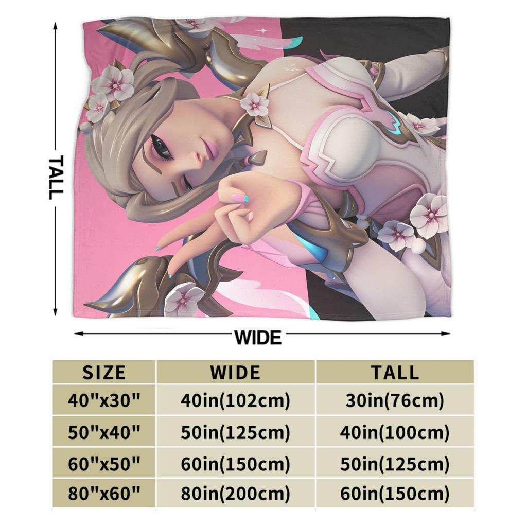 Overwatch Mercy Blankets  Soft Warm Fluffy Plush Bedding Throws For Couch Bed Picnic Flannel Bedspread Bed Cover
