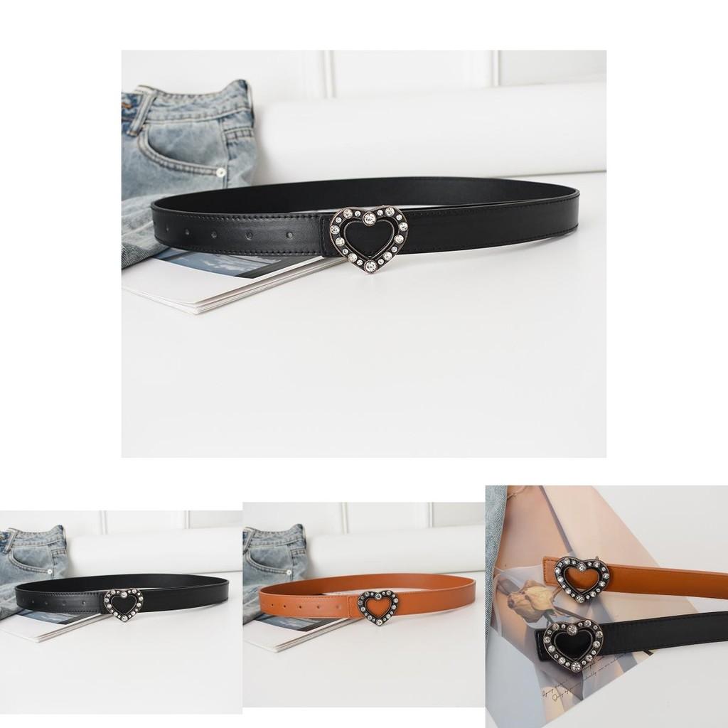 Elegant Vintage Heart Buckle Ladies Faux Leather Belt Perfect For Casual Outfits