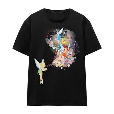 Disney Fairies Unisex Adult Fun Tinker Bell Rosetta Silvermist Floral T-Shirt