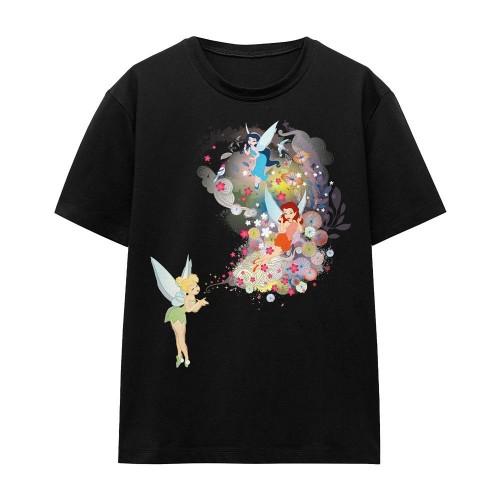Disney Fairies Unisex Adult Fun Tinker Bell Rosetta Silvermist Floral T-Shirt