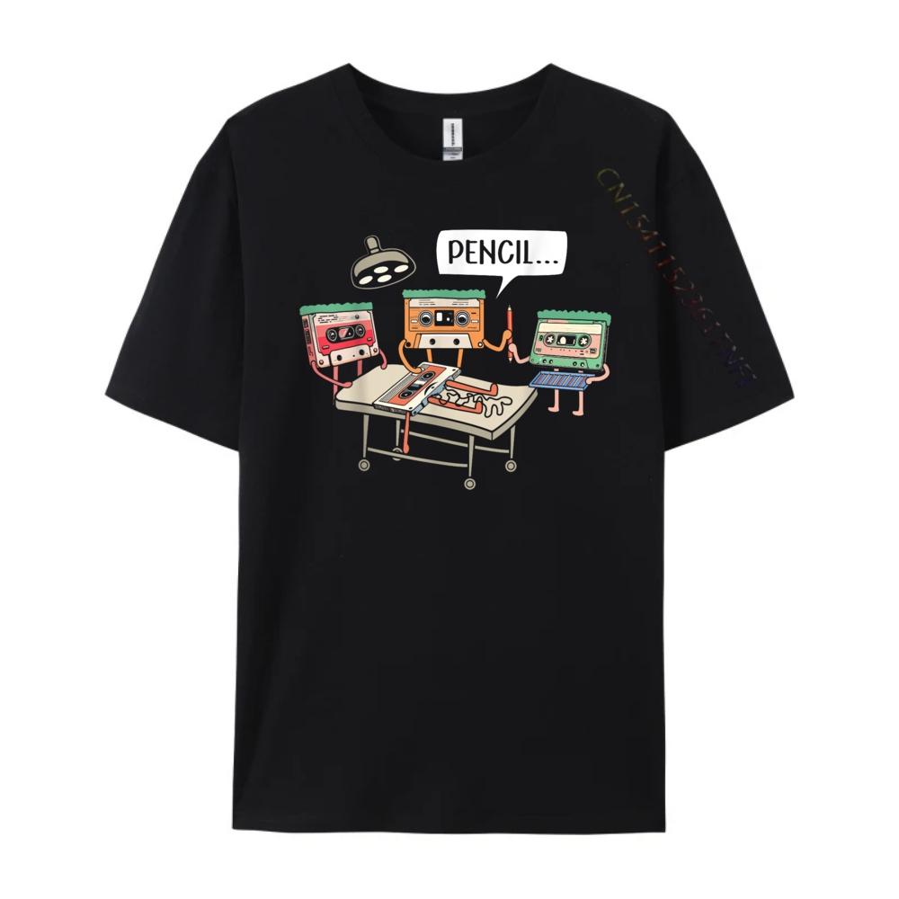 Vintage Cassette Tape 80s Music Lover Funny T Shirts Men Mens Clothing 2025 Outdoor Streetwear Short Sleeve