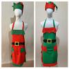 Elf Apron Cooking Aprons Kitchen Apron Christmas Apron and Hat Set Waitress Apron Christmas Elf Hat for Women Man