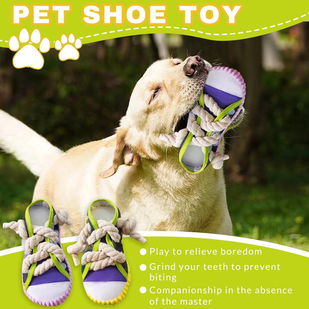 Dog Toys Sound Slippers Self-hearing Boredom Artifacts Rope Knot Teething Bites Teddy Corgi Pet Supplies