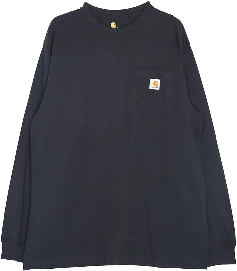 Carhartt Long Sleeve Crew Neck with Chest Size Black Men's T-Shirt Pocket, M,