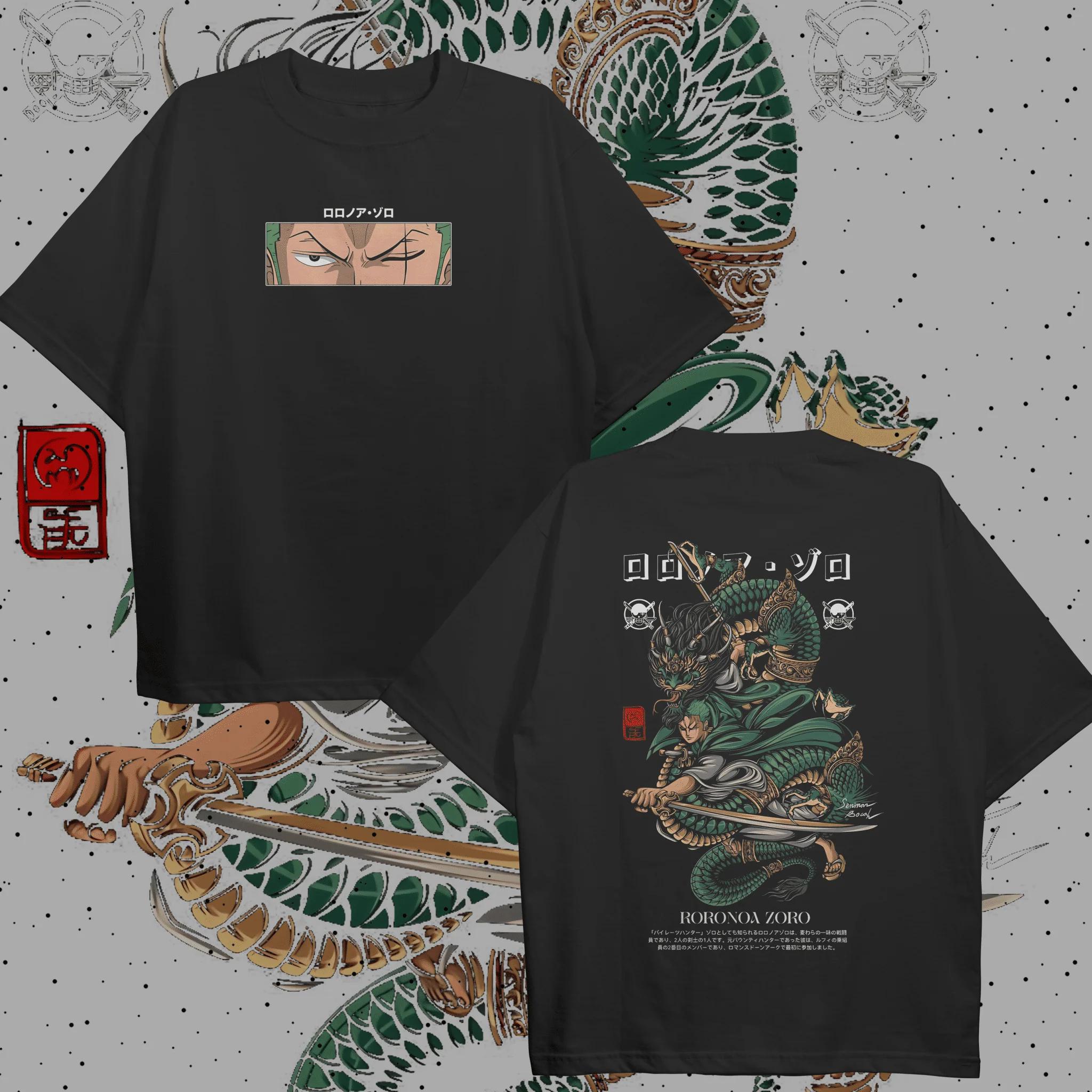 

One Piece Anime Luffy Zoro Graphic 100Cotton unisex Shirt Clothing Unisex Short Sleeve Y2k ONeck Oversized TShirt Streetwear 4XL