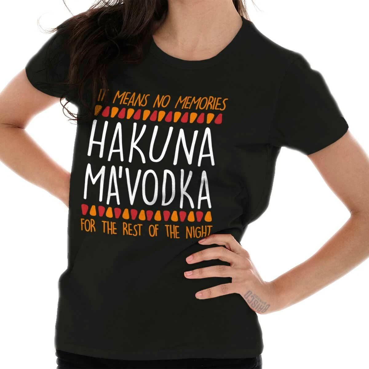 Funny Vodka Means No Worries For The Night Womens Top Junior Graphic Tee L