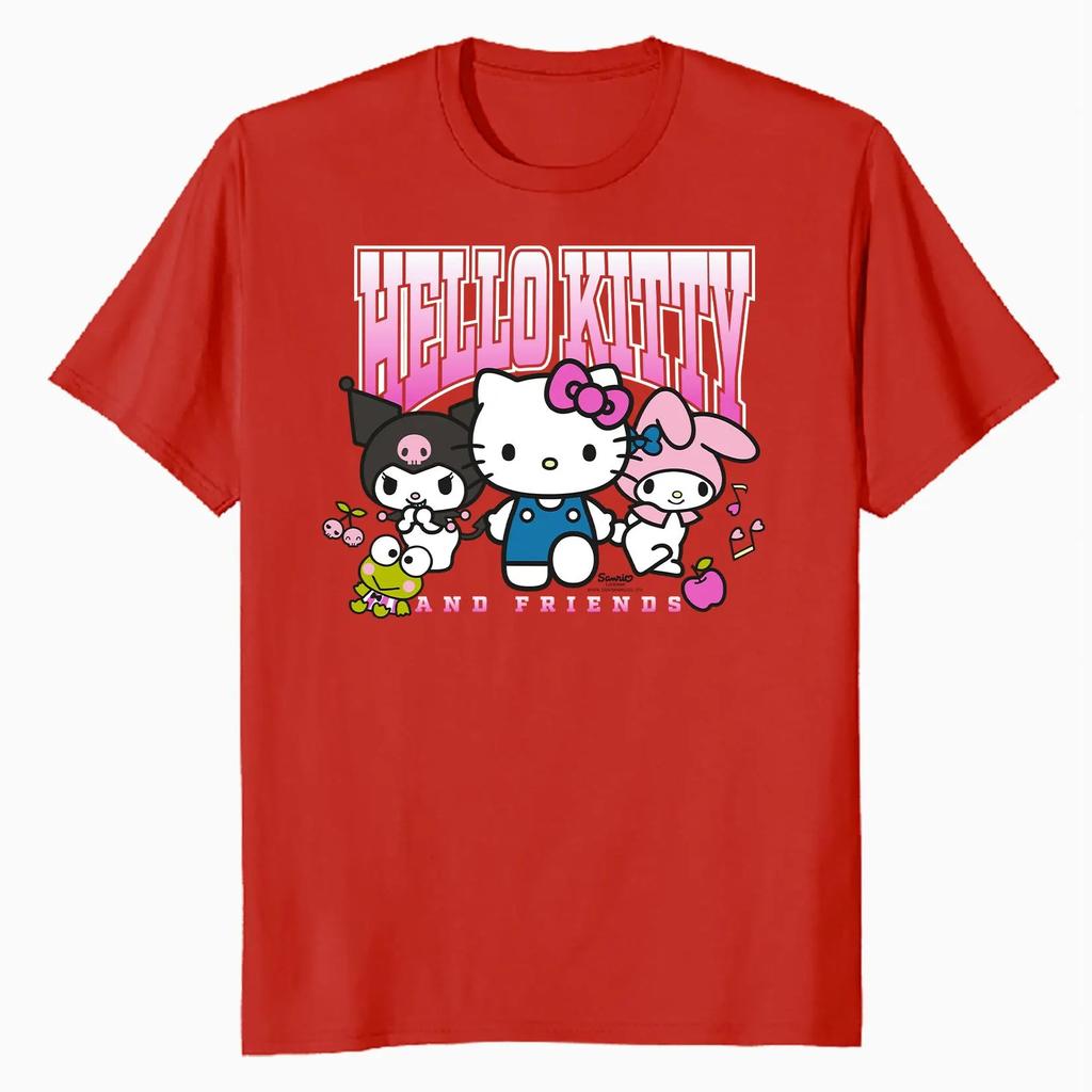 New Fashion RoundNeck ShortSleeve TShirt Spring Summer Hello Kitty Women TShirt Unisex Trendy Cute Top Clothing