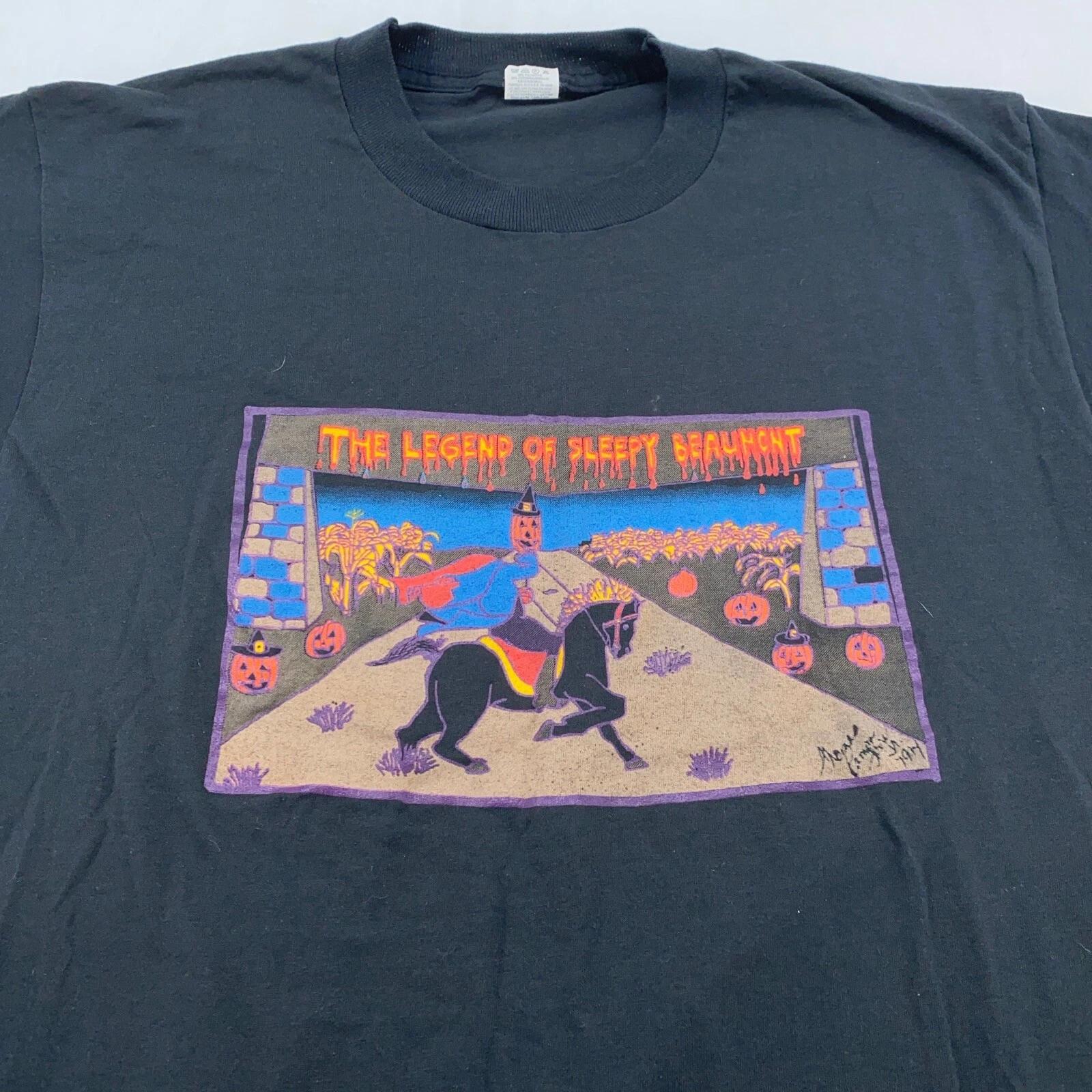 vtg 90s THE LEGEND OF SLEEPY BEAUMONT T-Shirt M/L hollow headless horseman S