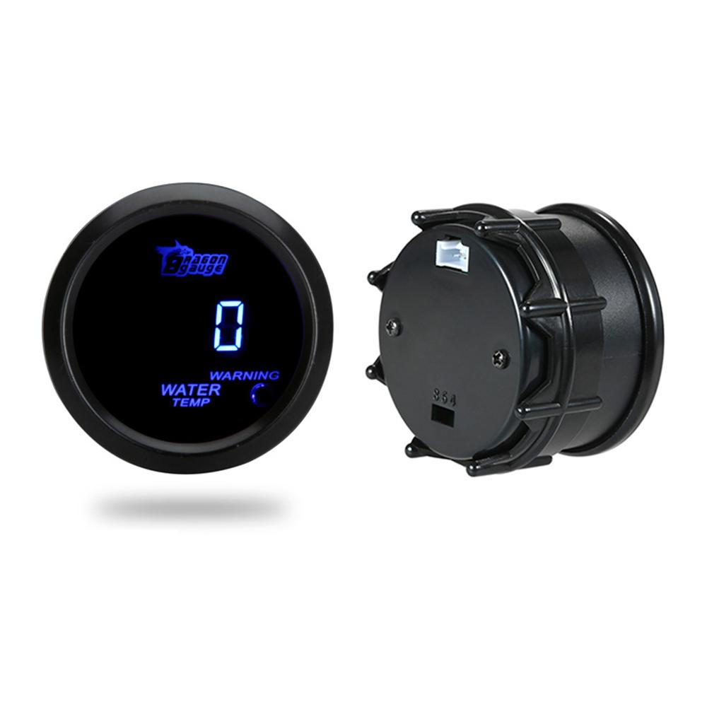 Digital Water Temperature Meter Gauge with Sensor for Auto Car 52mm 2in LCD 40 120Celsius Degree Warning Light Black