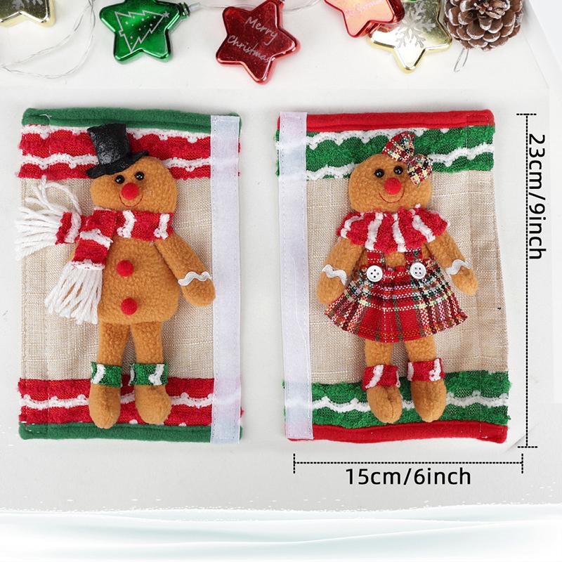 

2Pcs Christmas Refrigerator Handle Covers, Gingerbread Man Christmas Cabinet Handle Covers Decorative Kitchen Appliances Gloves