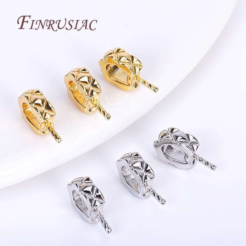 18K Gold Plated Stripes Pearl Pendant Mounting,Beads End Caps Peg Bails,Suitable For DIY Pearl Pendants Making