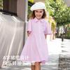 David Bella Girls' Dress Summer Dress CUHK Children's College Style Skirt Children's Pure Cotton Shirt Skirt