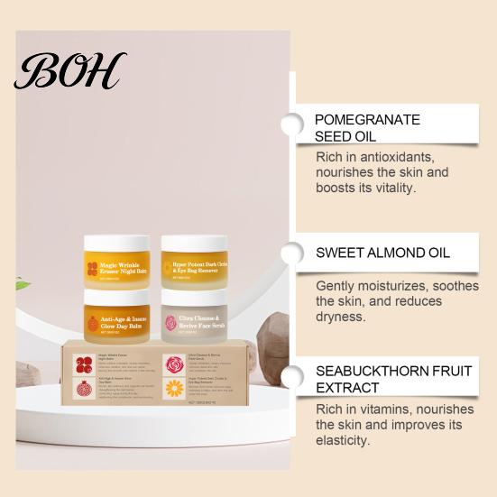 Konzentrierte Augencreme 4 Stück Tag Nacht Feuchtigkeitscreme Set, Gesicht & für geschäftigen Lebensstil Hautpflege Feuchtigkeit, Anti-Aging Täglich mit Reparatur, Hautbarriere