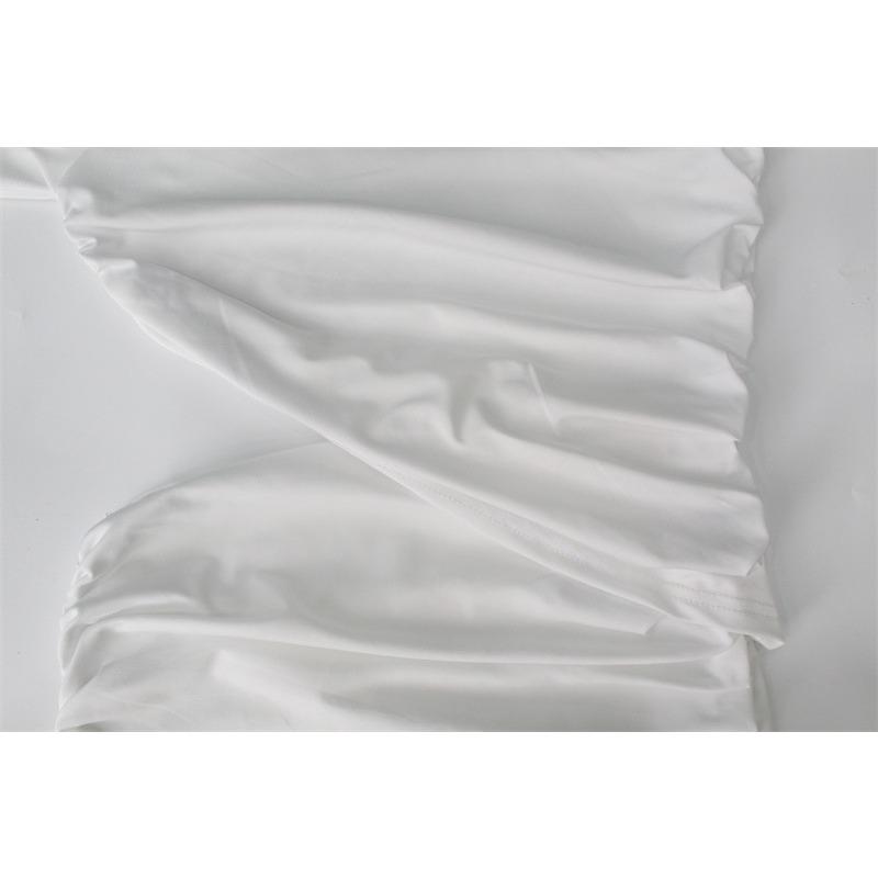 Women's Solid Color Crew Neck Long Sleeve Hollow Pleated Patchwork Bag Hip Sexy Spice Girl Party Dress