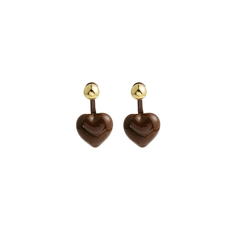 Stylish Heart-shaped Earrings for Daily Wear, Metal Bead Vintage Heart Earrings for Women