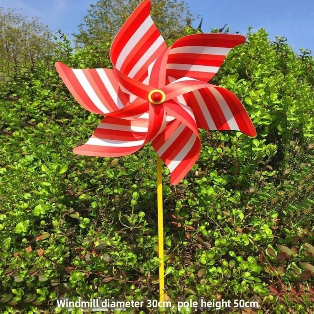 2pcs PVC Six Leaf Pinwheel Windmill Colorful Wind Windmill Wind Spinner  Garden Yard Art Decoration