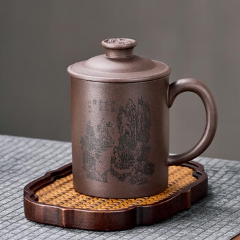 Yixing Zisha Teacup - Gold Inlaid Jade Series