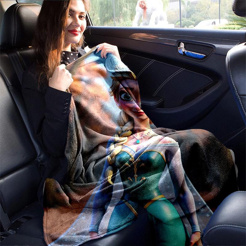 1pc, Cartoon Elsa Blanket, Seasonal Universal, Home Decoration, Throw Blanket, Cartoon Blankets, Soft Flannel Throw Blanket, Versatile & Coz