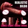 Dildo Teleskopierender Beheizter Vibrator Anal Klitoris Stimulation Realistisch 2-in-1 Zunge Großer Penis Analplug Erwachsenen Frauen Sexspielzeug