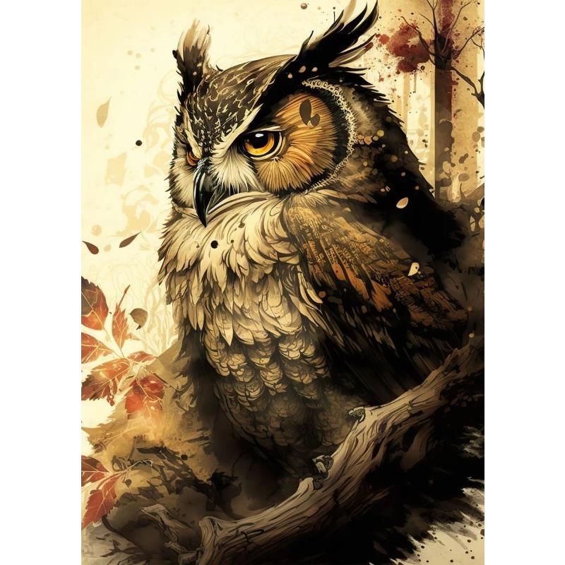 Niedliche Eule Vogel Tiere Blume Poster und Drucke Leinwandmalerei Vintage Wandkunst Bilder für Wohnzimmer Heimdekor Cuadros