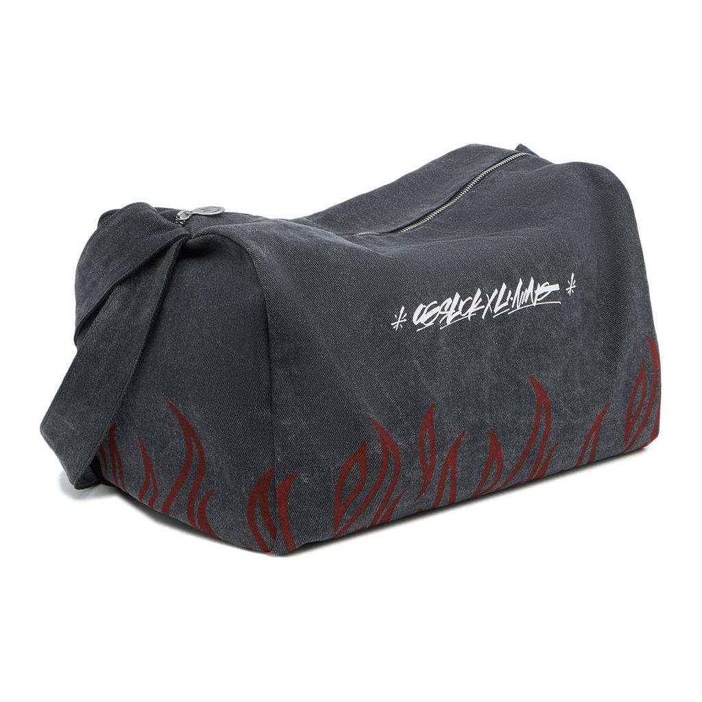 Li Ning X OG_SLICK Collaboration Cotton Shoulder Bag, Crossbody Bag Unisex Black ABDT233-1