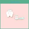 Creative Cartoon Brooches With Unique Toothbrush Design In Colorful Enamel Alloy