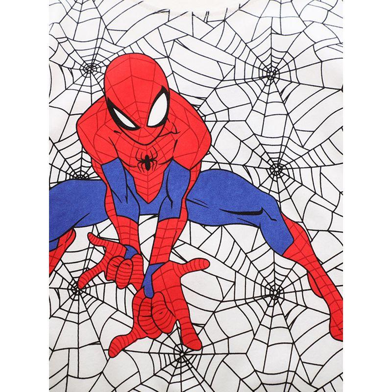 Children's Wear Baby Spider-Man Casual White Half Sleeve T-shirt
