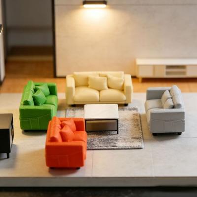 Miniaturní pohovka, Malá dvoumístná pohovka, Nábytek Minatura Realistická Mini pohovka pro 2 osoby pro domeček pro panenky v měřítku 1/12 Miniaturní obývací pokoj