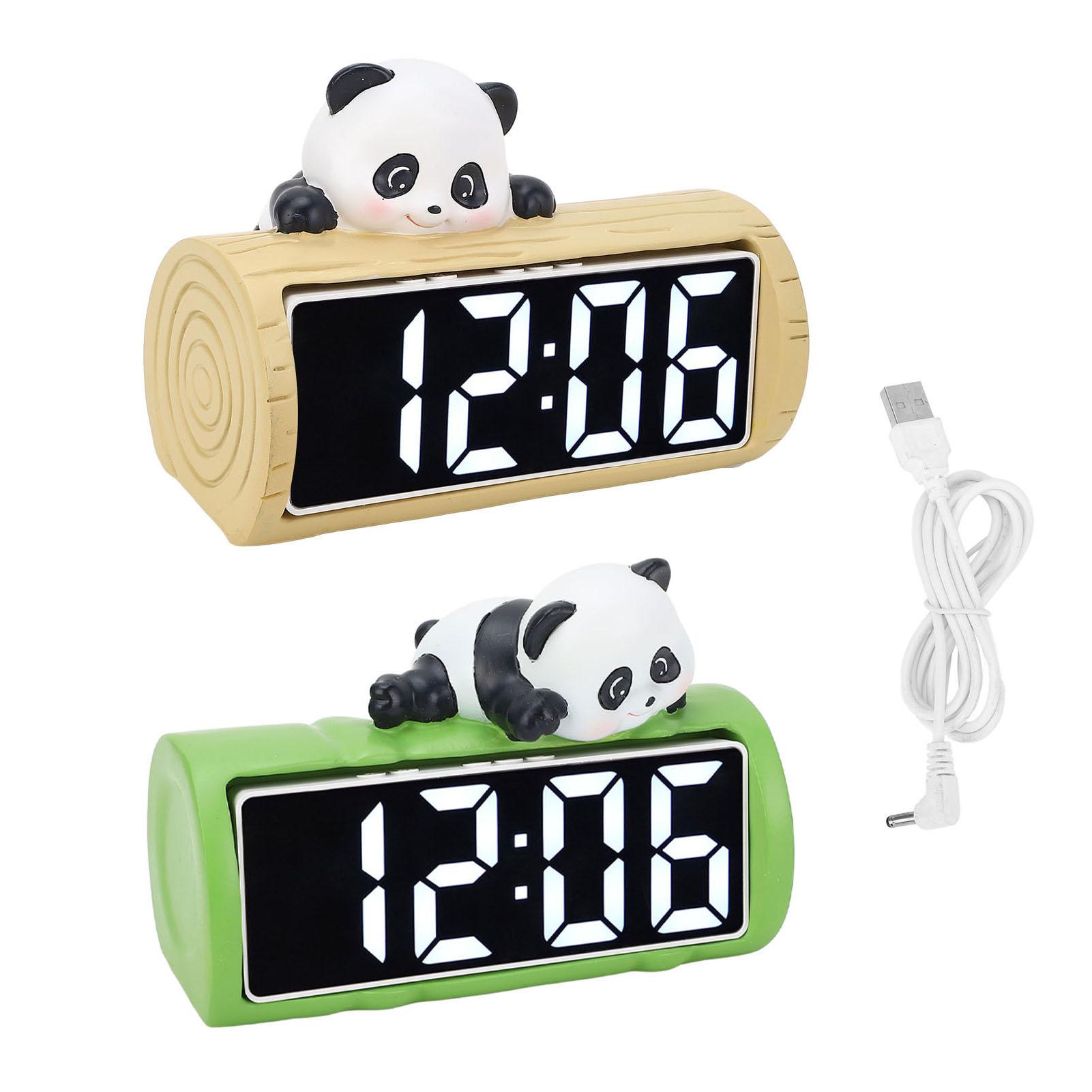 

Цифровой будильник инновационный мультяшный панда настольные часы орнамент для спальни и офиса khaki