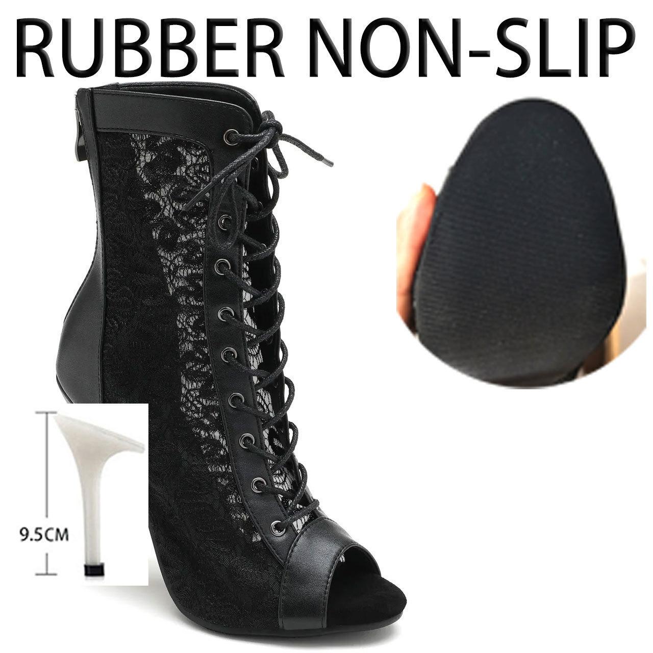 

Женские высококачественные тонкие высокие каблуки, удобные ботинки на шнуровке, туфли-шпильки для джазовых танцев, женские уличные сексуальные ботильоны 36