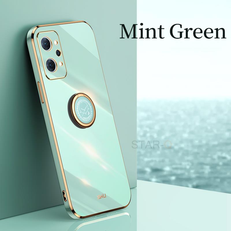 

Чехол-держатель с квадратным кольцом для телефона для Oppo Realme Gt Neo 2 Neo2 5g 3T Master Edition, роскошная силиконовая задняя крышка-подставка Realme GT Neo 2