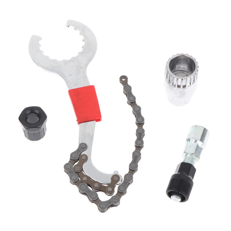 Bicycle Repair Tool Kit Mountain Road Bike Chain Whip Pedal Wrench Crank Puller Removal Multi-Function Bike Maintenance Set
