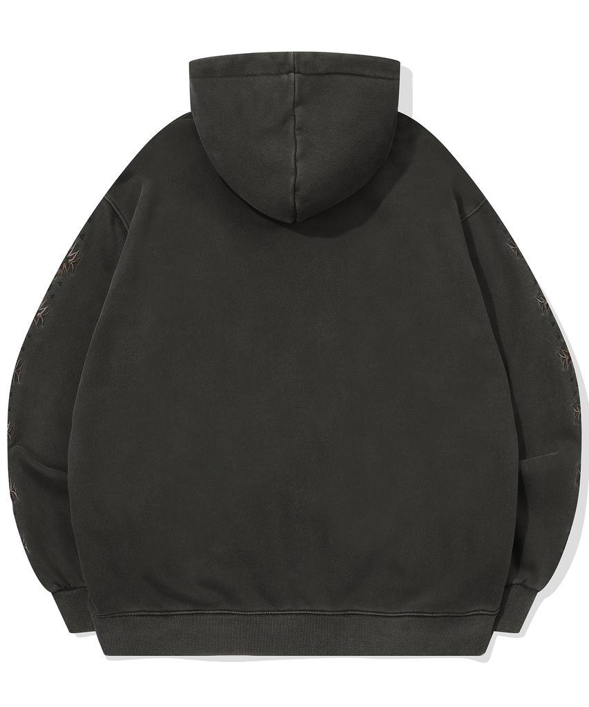 Cpgn Studio [2-Way] Skirt Sleeve Pigment Hooded Zip-Up Smoked Black