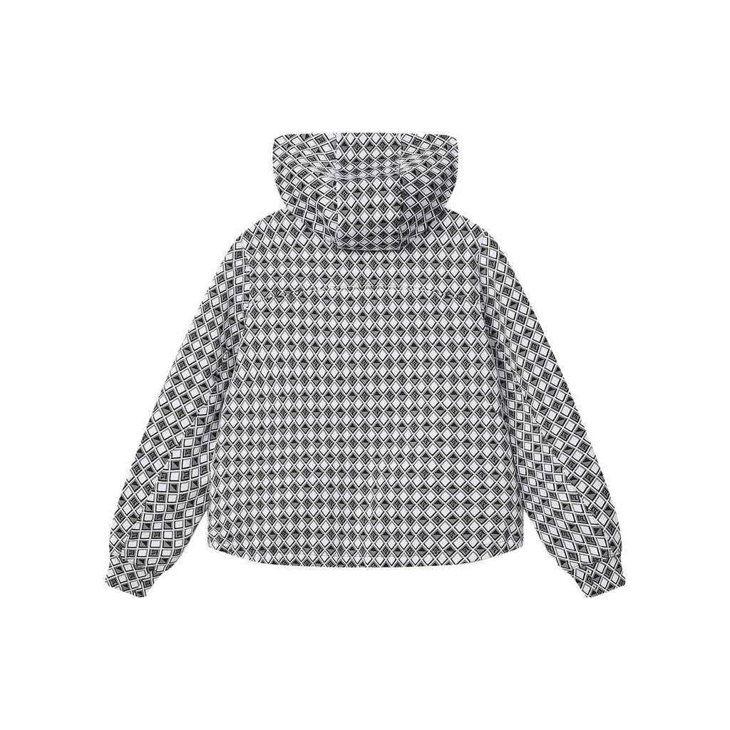 FILA Emerald Plaid Hooded Casual Knit Jacket Women jackets F11W414502F-ZB