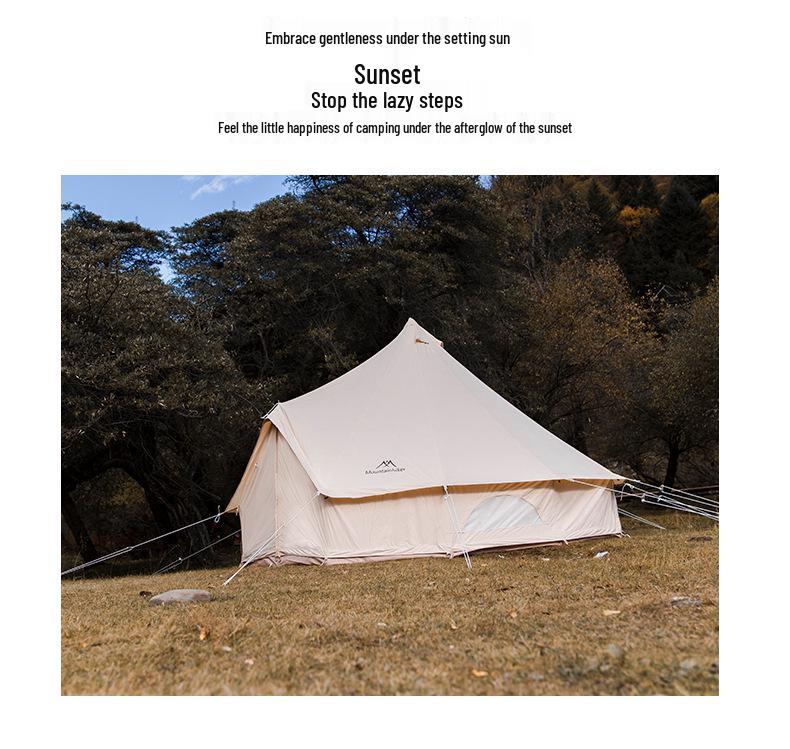 Quick-Setup Mountain Guest Mongolian Yurt Tent - Large Double-Layer Cotton, Rainproof & Sun-Protected for Outdoor Camping