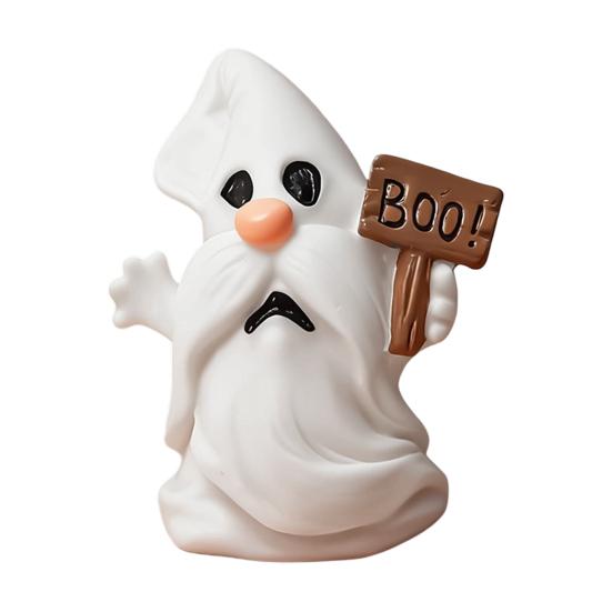 Halloween Gift for Kids Ghost Gnome Figurines, Resin Tabletop Decoration, Cute Party Supplies Statue, Decorative Ornaments Indoor Outdoor Home