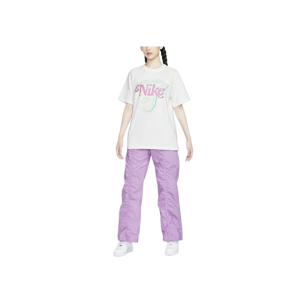 Nike Sportswear Essentials Graphic Print Comfortable Versatile Crew Neck Short Sleeve T-Shirt Women Tops Sail HM4594-133