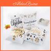 Elegant Christmas Pillow Case Glitter Cotton Linen Sofa Throw Cushion Cover For Home Decor