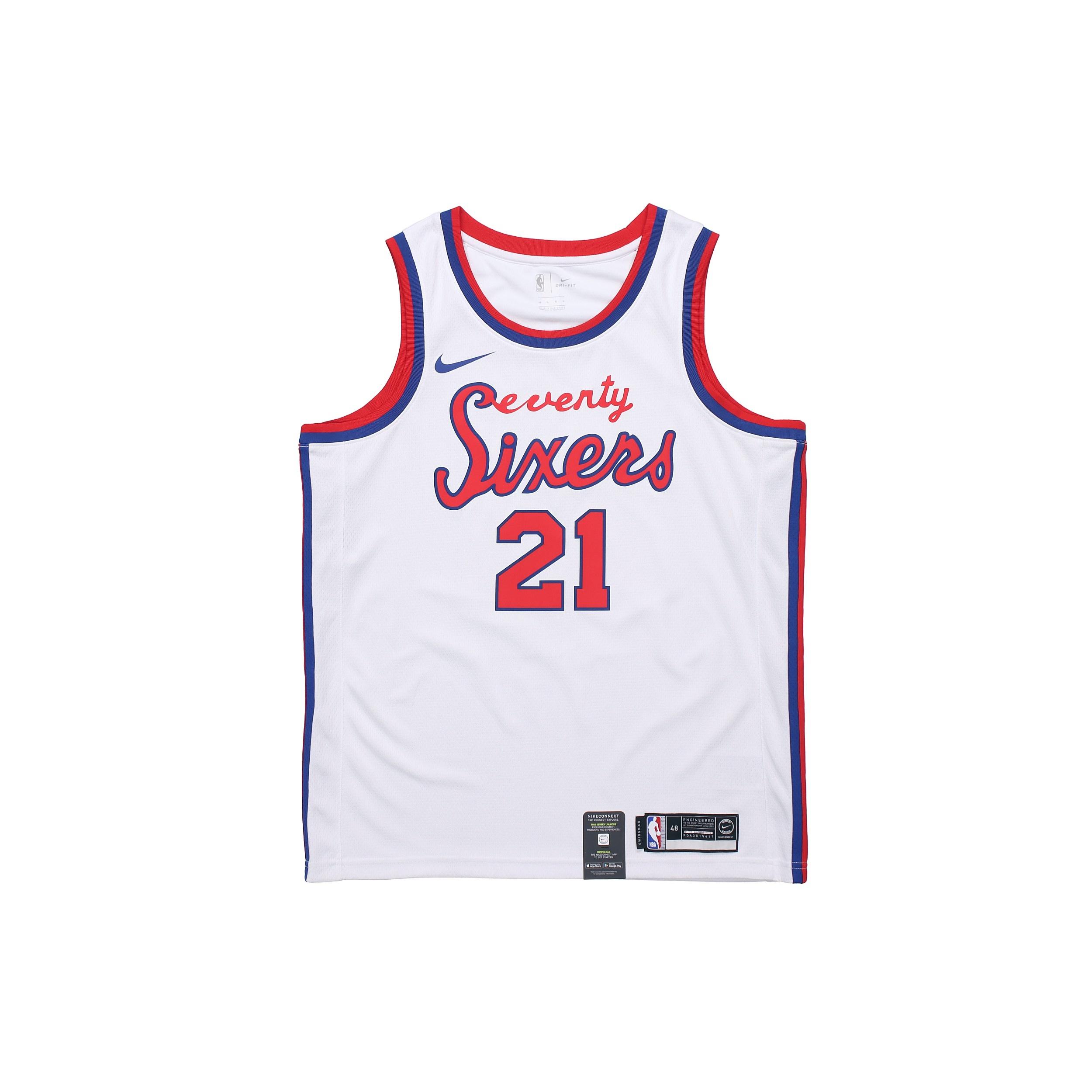 Nike NBA Philadelphia 76ers Sixers Joel Embiid Swingman Jersey For Men White Men s AV4509-103 S