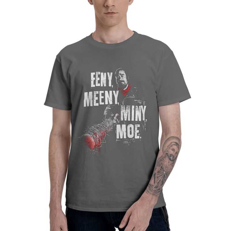 Винтажная мужская футболка The Walking Dead с коротким рукавом Хлопковая футболка Eeny Meeny Miny Moe Неган Футболки Топ Модные футболки Подарок S
