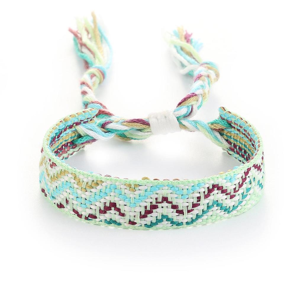 Trendy Woven Rope Drawstring Plaid Bracelet for Women