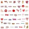 10/30/50pcs Love Valentine's Day Graffiti Stickers Transparent English Text Cartoon Sticker Guitar Scrapbook Phone Decals Decor