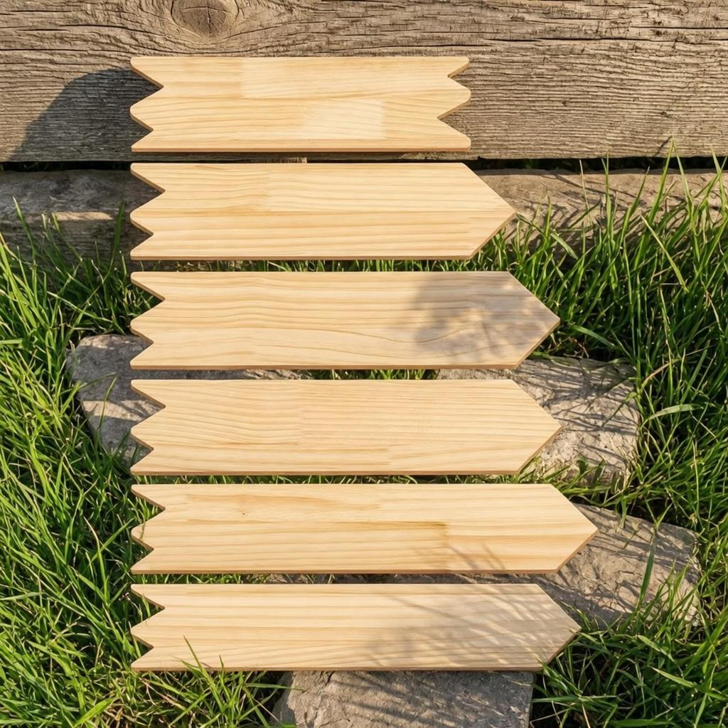 6 Pieces Arrow-Shaped Wall Plaque Decorative Wood Arrow Long-Lasting